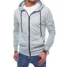 Dstreet Moški pulover s kapuco v svetlo sivi barvi REMA bx5172 XL