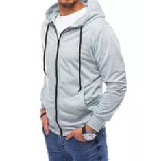 Dstreet Moški pulover s kapuco v svetlo sivi barvi REMA bx5172 XL