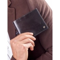 Rovicky Črna majhna usnjena denarnica CE-PR-N01-RVT.40_281437 Univerzalni