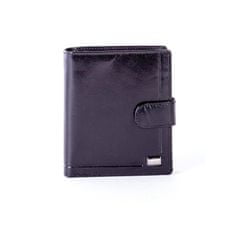 Rovicky Črna denarnica iz pravega usnja z zavihkom CE-PR-PC-102L-BAR.43_281443 Univerzalni