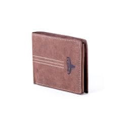 Buffalo Rjava usnjena denarnica z emblemom in šivi CE-PR-N992-H-3.87_281623 Univerzalni