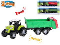 2-Play Traktor s prikolico 23-26 cm s prostim tekom na baterijo s svetlobo in zvokom