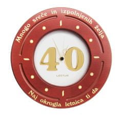 LESTUR Stenska darilna ura Okrogla letnica 40, darilna ura, lesena ura, stenska ura, okrogla obletnica, letnica, darilo, darilo za moške, darilo za ženske, Slovenija