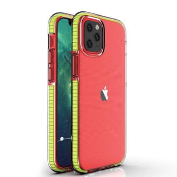 HURTEL Spring Case Prozorna TPU ovitek z barvnim okvirjem za iPhone 13 mini - Rumena
