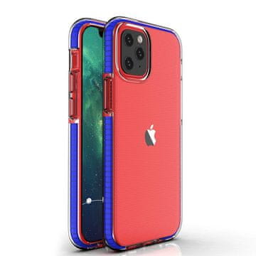 HURTEL Spring Case Prozorna TPU ovitek z barvnim okvirjem za iPhone 13 mini - Temno modra