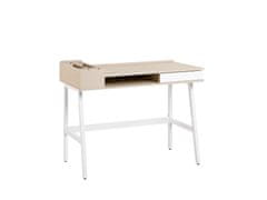 Beliani Pisalna miza 100 x 55 cm bela/naravna PARAMARIBO