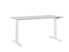 Beliani Električno nastavljiva miza 160 x 72 cm siva in bela DESTIN II