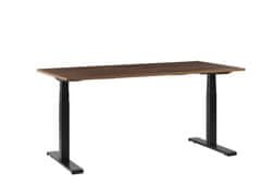 Beliani Električno nastavljiva pisalna miza 160x72 cm temno rjava in črna DESTIN II