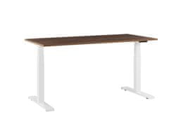 Beliani Električno nastavljiva pisalna miza 160x72 cm oreh-bela DESTIN II