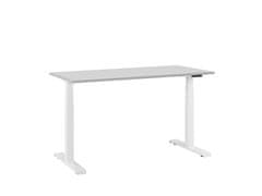 Beliani Električno nastavljiva miza 130 x 72 cm sivo-bela DESTIN II