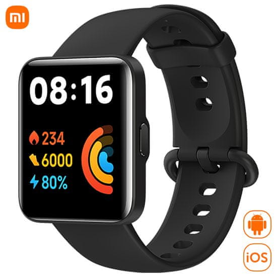 Xiaomi Redmi Watch 2 Lite pametna ura, 1.55 zaslon na dotik, Bluetooth 5.0, vodoodporna 5 ATM, GPS, črna