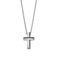 Lotus Style Jeklena ogrlica s križem Moški v črnem LS1984-1 / 1