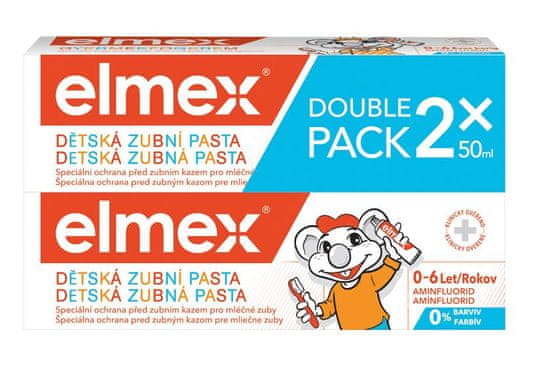 Elmex Kids zobna pasta Peuter (0-5 let), 2 kosa