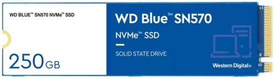 Western Digital SN570 SSD disk, 250 GB, M.2 2280, NVMe, 250 GB, moder (WDS250G3B0C)