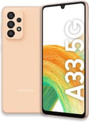 Galaxy A33 5G pametni telefon, 6 GB/128 GB, oranžen