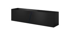 Viseča TV omarica LANT visoki sijaj Črna 160 cm+ LED