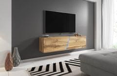 Furnitura Viseča TV omarica LANT Hrast 160 cm+ LED