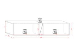 Furnitura Viseča TV omarica LANT Hrast 160 cm+ LED