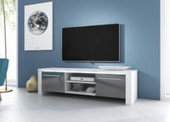 Furnitura Moderna TV omarica MAKS siva visoki sijaj 140 cm + LED