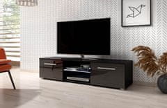 Furnitura TV omarica ELARA črna visoki sijaj 140 cm + LED