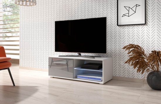 Furnitura TV omarica ELARA siva visoki sijaj 100 cm + LED