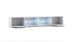 Furnitura TV omarica ELARA 2 bela visoki sijaj 200 cm + LED 