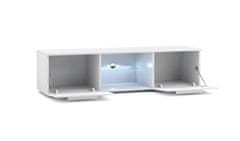 Furnitura TV omarica ELARA bela visoki sijaj 140 cm + LED 
