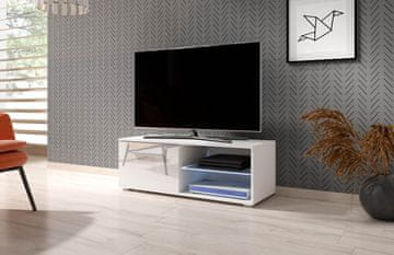 Furnitura TV omarica ELARA bela visoki sijaj 100 cm + LED