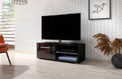 Furnitura TV omarica ELARA črna visoki sijaj 100 cm + LED