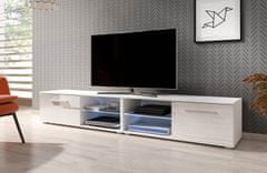Furnitura TV omarica ELARA 2 bela visoki sijaj 200 cm + LED 
