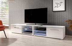 Furnitura TV omarica ELARA 2 bela visoki sijaj 200 cm + LED