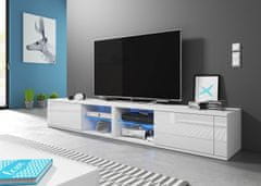 Furnitura TV omarica ELSA 2 bela visoki sijaj 200 cm + LED