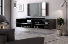 Furnitura Viseča TV omarica DORI Črna visoki sijaj 140 cm