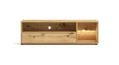 Furnitura TV omarica ROK 140 cm - HRAST + LED osvetlitev