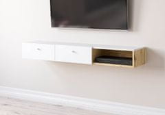 Furnitura Viseča TV omarica TARA 140 cm HRAST + BELA