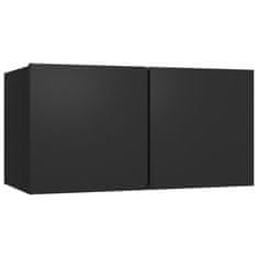 Greatstore Komplet TV omaric 4-delni črna iverna plošča