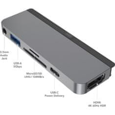  6 v 1 USB-C HUB za iPad Pro, iPad Air, iPad Mini, vesoljsko siva