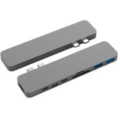 HyperDrive  7 v 1 USB-C HUB za Macbook, PC in USB-C naprave, vesoljsko siva