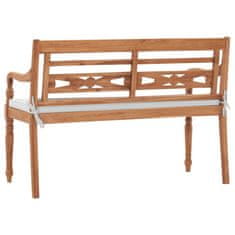Vidaxl Klop Batavia z blazinami 120 cm tikovina