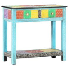 Vidaxl Ročno barvana konzolna mizica 80x35x75 cm trden mangov les