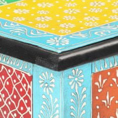 Vidaxl Ročno barvana konzolna mizica 80x35x75 cm trden mangov les