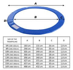 Aga Vzmetna prevleka za trampolin 430 cm Rdeča