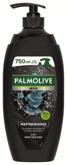 Palmolive For Men Refreshing gel za prhanje 3v1, s črpalko, 750 ml