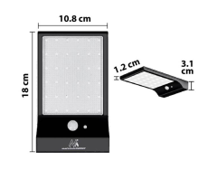 Maclean Solarna LED svetilka s senzorjem , 450lM, 6000K, IP65, črne barve