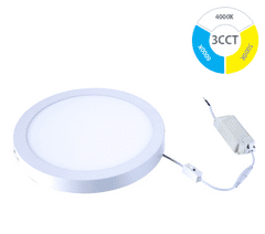 TES Nadometna LED svetilka s 3 barvnimi temperaturami - 3CCT 18W 1520lm fi 225/32mm okrogla