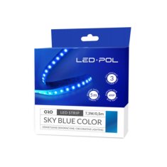 ORO Barvni LED trak moder "SKY BLUE" 14,6w/m 12V IP20 5m