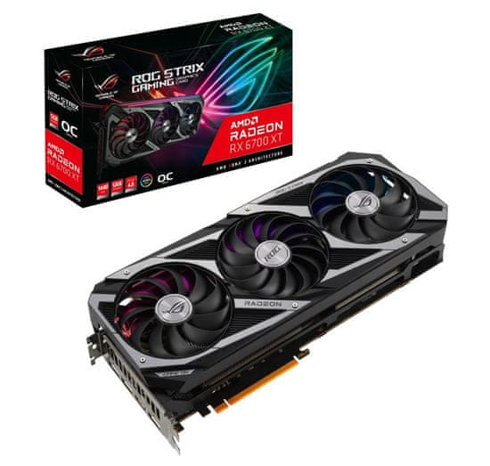 ASUS ROG Strix Radeon RX 6700 XT OC Edition grafična kartica, 12 GB GDDR6 (90YV0G81-M0NA00)