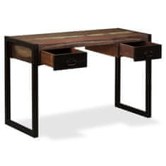 Vidaxl Miza z 2 predaloma iz trdnega predelanega lesa 120x50x76 cm