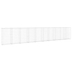 Vidaxl Gabionska stena s pokrovi iz pocinkanega jekla 600x30x100 cm