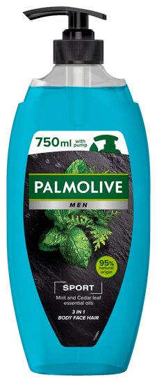 Palmolive For Men Sport gel za prhanje 3v1 s črpalko, 750 ml